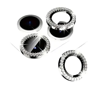 Fashion Blue Glitter Phone Lens Film, Camera Lens Protection for iPhone 17 16 15 14 13 Pro Max Plus Series, Holiday Gift Party Present, Practical Gift Choice