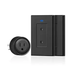 Black Remote Control Outlet Plug,   Light , On Off Remote  Outlet for Lights, Lamps,  Appliance, 100ft RF Range, FCC Listed (2 Controllers + 1 Outlet) H05RC2106