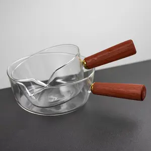 1PC Glass Milk Cooking Pot Transparent Large Size Multi Functional Soup Pan Cookware Set