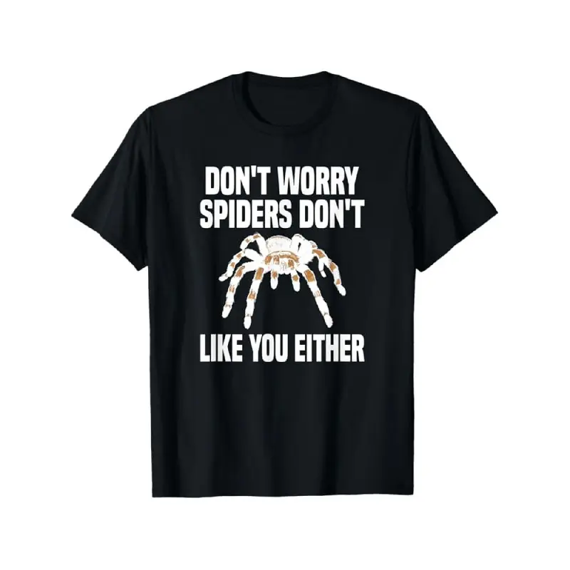 Men's Vintage Tarantula Spider Graphic Tee, Humorous Short Sleeve Round Neck T-Shirt for All-Season Casual Wear and Parties, Shortsleeve, Graphic Tees