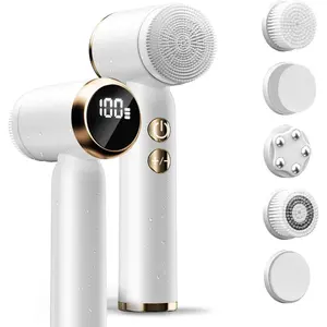 Electric Rotating Face Brush, Facial Cleansing Instrument, USB Rechargeable, 6 Replacement Heads, Stable Speed, New Condition