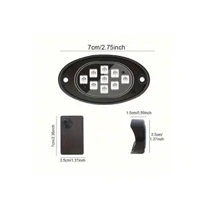 Rock Lights For Trucks, RGB LED Rock Lights Kit With, APP/Remote Control & Music Mode, Wireless Remote Controller, Multicolor Cars Underglow, Footwell Neon Light Kits, For Pickup Off Road RZR SUV ATV UTV Car 4/6/8/10 Pods, 4/6/8/10 Pods
