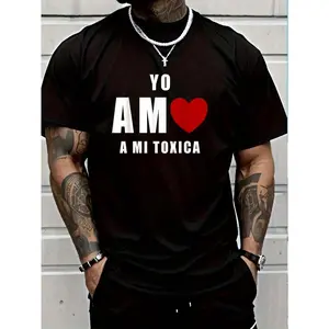 100% Cotton Yo Amo A Mi Toxica San Valentin T-Shirt Women's Men's Graphic Tee Crew Neck summer vacation Tops