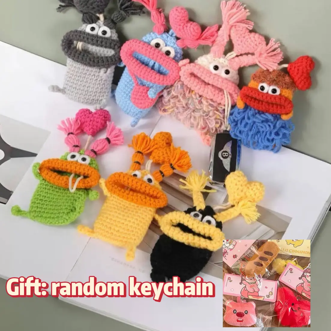 Handmade Crochet Ugly Cute Key Cover – Funny Universal Protector for Car & Regular Keys| Handcrafted Yarn Key Case, Cute Gift for All Ages
