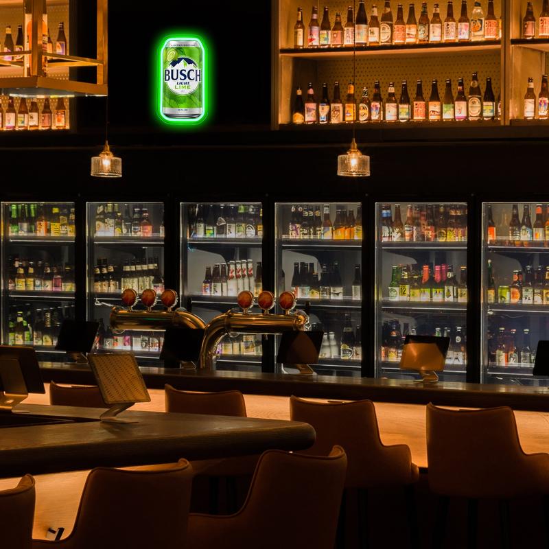 Busch Lime Beer Led Neon Sign for Wall Decor, Neon Lights for Bedroom Led Signs Suitable for Man Cave Bar Pub Restaurant Christmas Birthday Party Gift Led Art Wall
