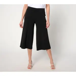 Dennis Basso Petite Italia Knit Wide Leg Crop Pant