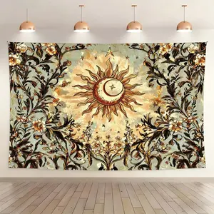 Theme Wall Hanging Tapestry, Enhance Home Atmosphere, Suitable for Living Room, Bedroom, Daily Gatherings, Artistic Fabric Background Decor