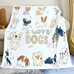 Eyesoul Dog Pattern Blanket Puppy Throw for Kids and Adults Women Super Soft Dogs Lover Blankets with Dogs on It