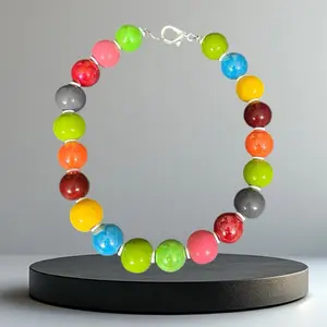 Pup Pop Pet Novelty Necklace - Colorful Beads with Chain Attachment, Unique Design for Dogs