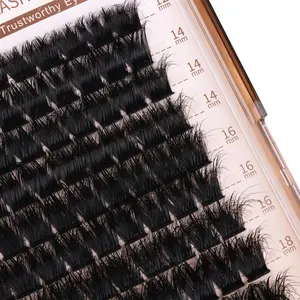 Lash Clusters 200D Full Eyelash Clusters 10-20mm Thick D Curvature Lash Extension Wispy Cluster Eyelash Extensions DIY Individual Eyelashes for Beginners