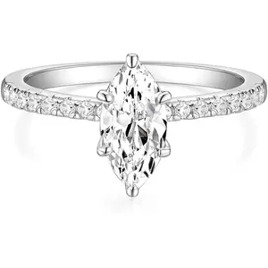 2CT Engagement Ring for Women Marquise Cut Cubic Zirconia Wedding Band CZ Promise Anniversary Ring Size 3-12