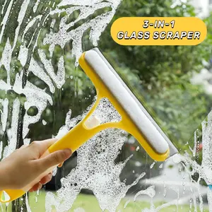 2026 New 3-in-1 Window Cleaning Scraper – All-Purpose Spray Squeegee Brush for Shower Glass, Mirrors, and Windows