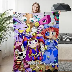 Premium The Amazing Digital Circus Flannel Blanket Machine Washable Lightweight Portable Soft Throw for Travel Picnic All Season Birthday Gift