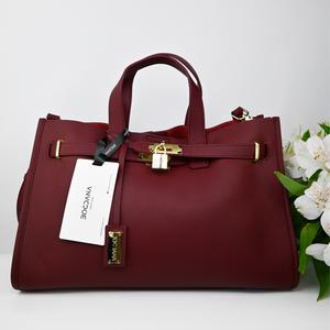 Bogdana Urban Luxe Genuine Leather Power Tote with Silver-Tone Hardware Women's Shoulder Bag 15" MacBook Capacity Soft Suede Lining Magnetic Closure Casual Trendy Purse