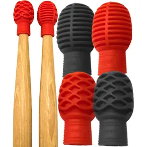 Drumstick Dampeners for Silencing Drumming Practice - Replace Your Drum Practice Pad -  Drumstick Tips Mute Clacking Sound from Sticks  Solid Surfaces - 4 Pack