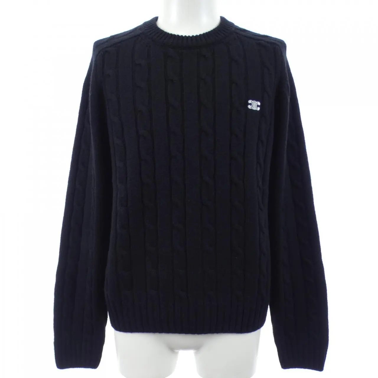 Pre-owned Celine Cashmere Small Leather Goods Triomphe Sweater Knit