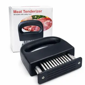 Meat Tenderizer with 48 Stainless Steel Ultra Sharp Needle Blades, Kitchen Cooking Tool Best for Tenderizing, BBQ, Marinade，Enhances Flavor Absorption, Perfect for Steak, Beef, Chicken & Pork, Easy to Use, Durable Design,  Home Kitchen Essential