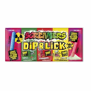 Screamers Dip & Lick Candy Sticks with Sour Powder