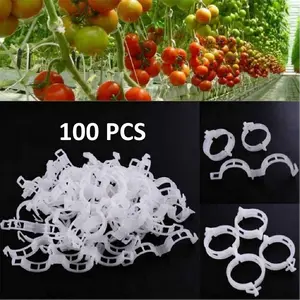 100 Pieces Plant Support Garden Clips, Garden Trellis Clips, Tomato Trellis Clips for Vines, Vegetables, Beans, Fruits, Flowers to Grow Upright for Better Health(white)