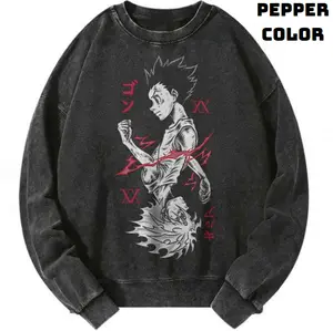 Killua Zoldyck Vingtage Sweatshirt, Hunter x Hunter Graphic Sweatshirts, Anime Clothing, Unisex Anime Manga Shirt, Menswear Womenswear Streetwear