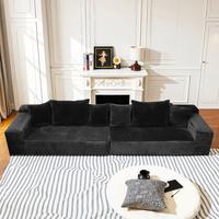Black straight sofa