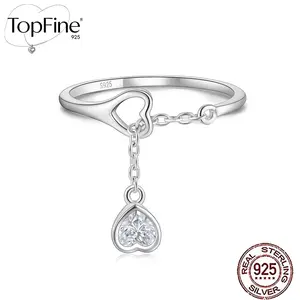 1pc Women's Wedding Ring $925 Pure Silvery Low Allergy Romantic Sweet Love Shape Pendant Shining Synthetic Zirconia Inlay Elegant Oper Ring Daily Birthday Party Vacation Accessories Bride Wedding Adjustable Ring Jewelry Gift for Lover, Friend, Mother