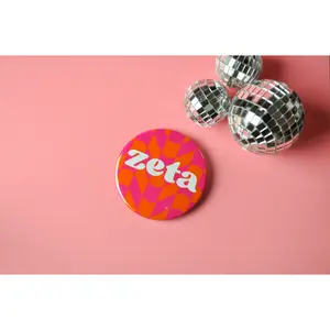Zeta Tau Alpha Checkered Button