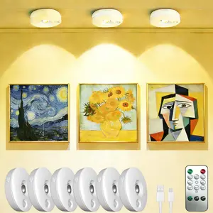 Cat Eye Rechargeable Magnetic Ceiling Lights, 3 Color Temperatures, Adjustable Brightness, Remote Control, Wall Mounted, Magnetic Dimmable Lights, Atmosphere Lighting, Cabinet Lights for Display Cabinets of Action Figures