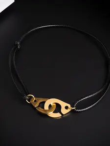 New Simple Handcuff Bracelet Leather Rope Woven Bangle Adjustable Men's Couple Hip Hop Accessory Valentine's Day Gift Thanksgiving Christmas