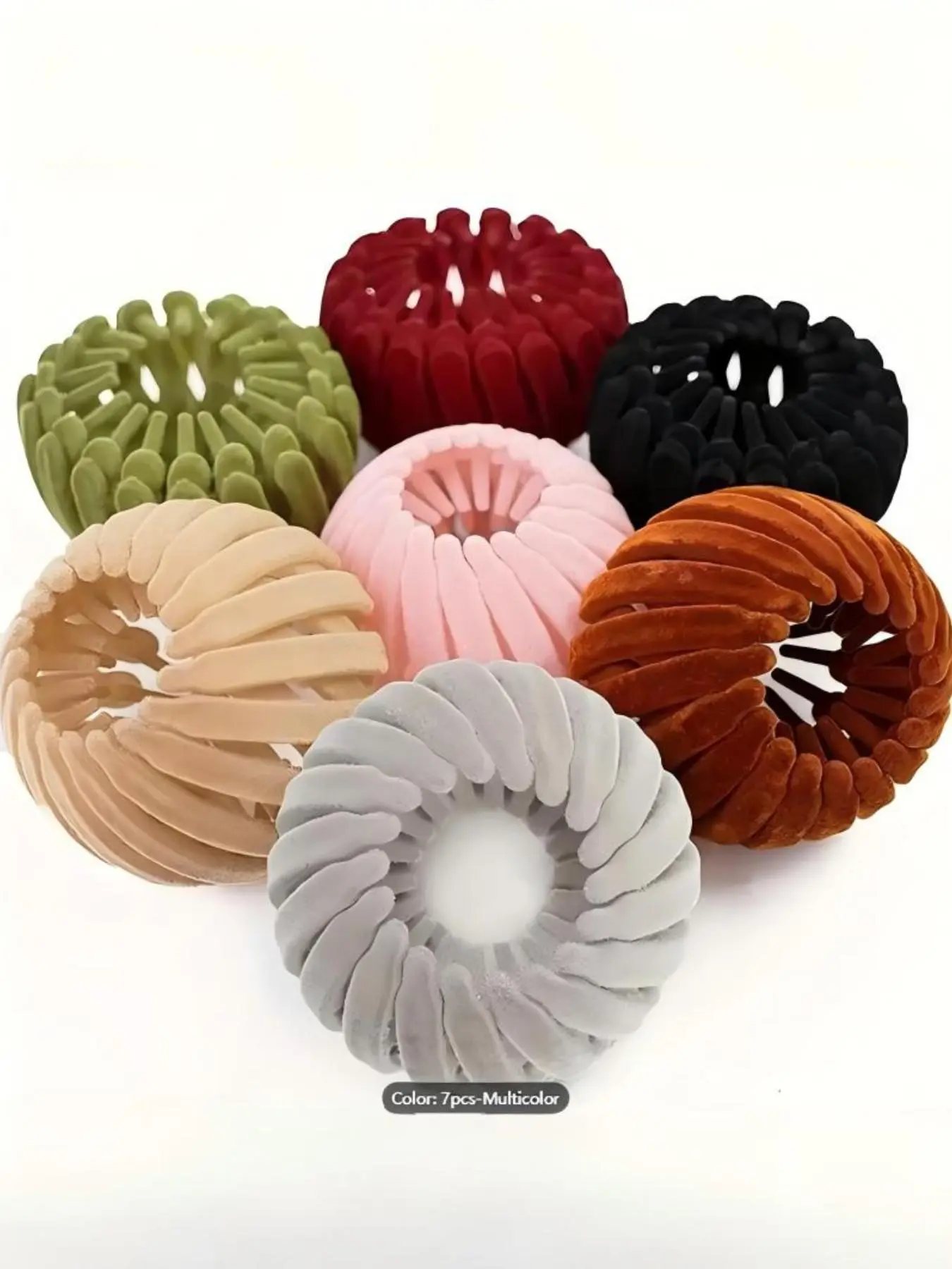 7pcs Bohemian Style Bird Nest Magic Flower Hair Clips Set, Elegant Hollow-Out Round Plastic Hair Bun Accessories for Women, Cute Hair Accessories, with Wedding Festival Hair Decor