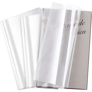 100 Pack Adjustable Clear Book Covers Fits Books with 9.25 x 15 Inches, Plastic Waterproof Sleeve for Textbooks Paperbacks, with Self Adhesive Closure, Against Dust, Wear Book Protector