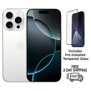 Refurbished Apple iPhone 16 Pro (Unlocked) A3083 Excellent Condition with Tempered Glass Screen Protector & 1 Year Warranty