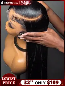 Bling Hair Brazilian 34 36 Inch Bone Straight Human Hair Wigs 13x4 13x6 HD Lace Front Wig Smooth Lace Frontal Wigs 180 Density Human Hair Wig For Women Pre Plucked TikTokShopBlackFriday