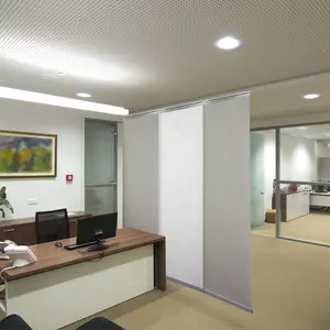 3-Panel Single Rail Panel Track Blind Extendable 36"-66"W x 91.4"H, Panel width 23.5", Lotus, Cornsilk