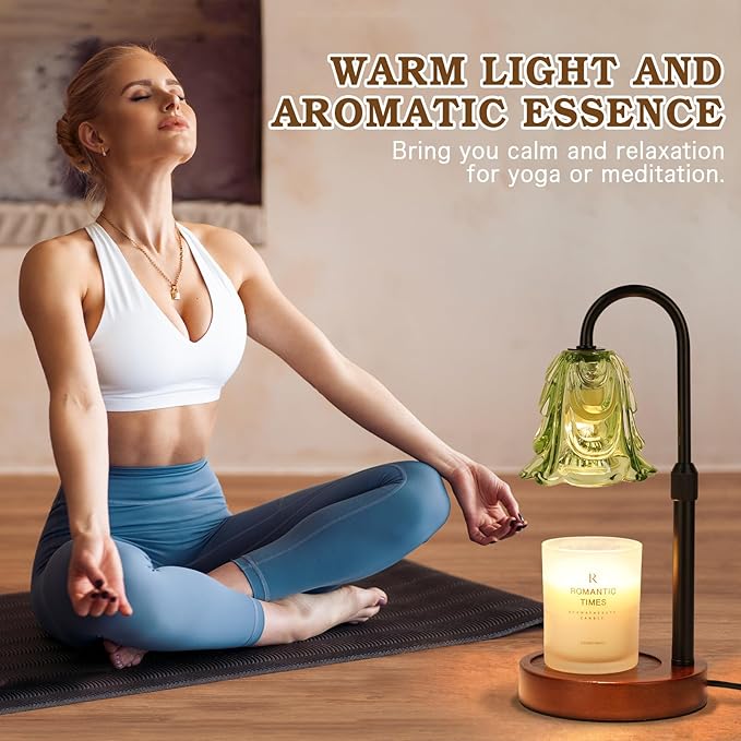 Dimmable Candle Warmer Lamp with Timer, Adjustable Height, 2 Bulbs - Wax Melt Warmer for Scented Wax and Jar Candles, Home Bedroom Decor