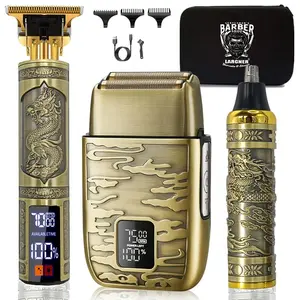 3 in 1 Electric Hair Trimmer Kit, 1 Box Rechargeable Hair Clipper with LCD Display, Multifunctional Hair Trimmer for Men