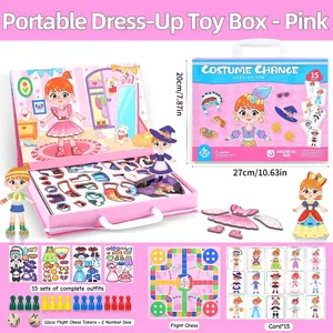 Magnetic Dress-Up Travel Game Set, Interactive Board Game for Kids Aged 3+, Perfect Christmas Halloween Birthday Gift, Family Board Games
