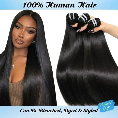 JOPEAR Bone Straight Vietnamese Bundles of Human Hair Raw Hair 100% Unprocessed Bone Straight 3/4 Bundles Natural Look Safe For Heat Styling And Flat Iron