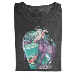 Morrigan Darkstalkers Shirt, Moutain Dew Baja Blast Anime Parody Tee, Fashion Cotton, Full Colors, Full Sizes, For Men, For Women.