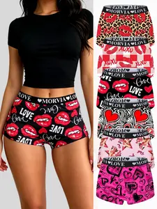 6-Pack Women's baddie Pattern Underwear, Soft Comfortable Mid-Rise Seamless Boxer Shorts, No Roll Edges, All-Season Elastic  Waistlingerie & tiktok shop & fit inspo & tiktok shop deals & shein haul outfits & boxer & ootd & baddie
