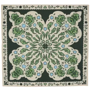 Steady Hands Hoppin' Around Bandana Beige Green Blue Frog Froggy Animals