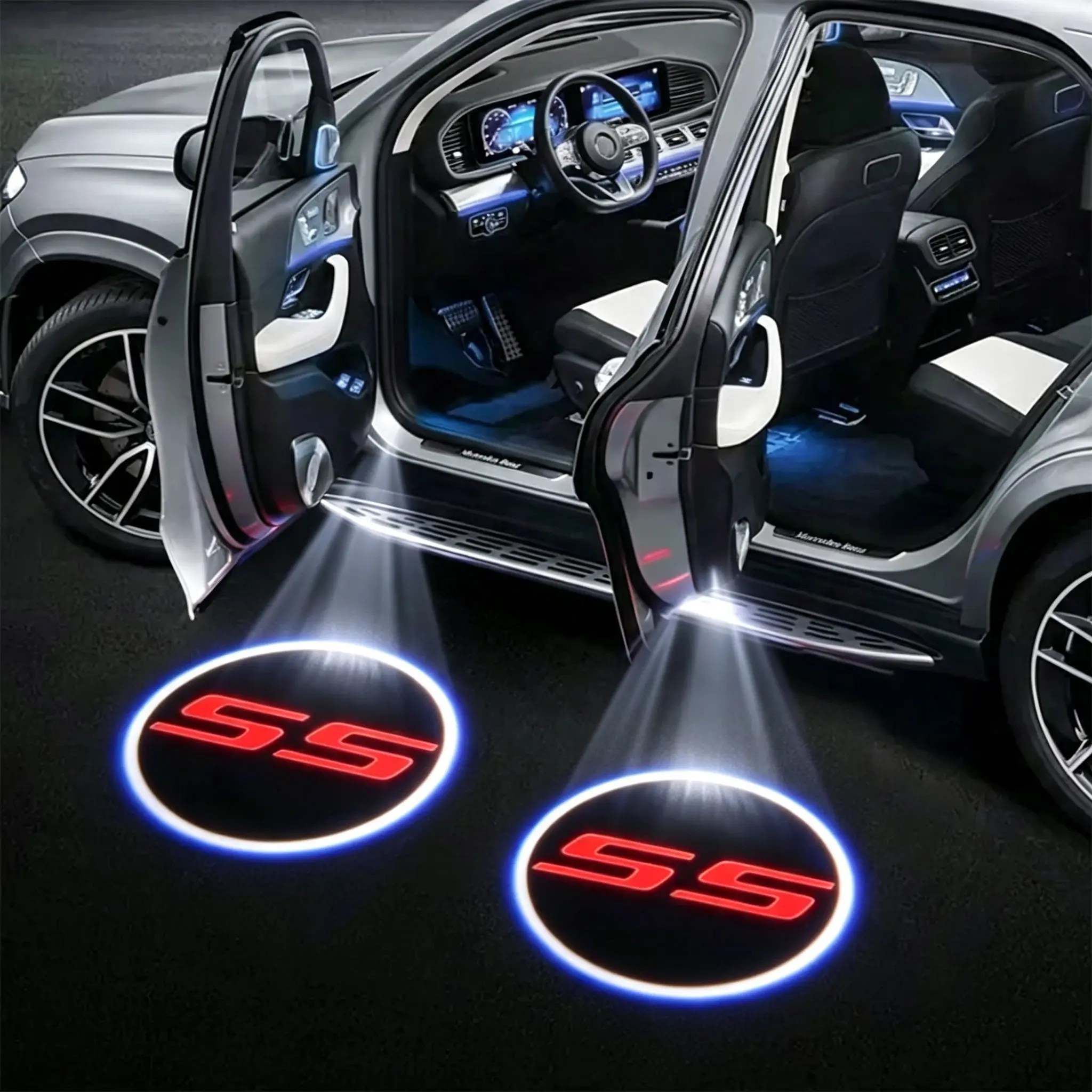 2PCS Never-Fade LED Car Door Logo Lights, Camaro Automotive Decorative Courtesy Welcome Lamps, Led Car Lights Led Car Sign