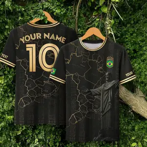 Personalized Brazil Soccer Jersey, Custom Name Brazilian Soccer Jersey Players, Customized Brasil Soccer Jersey