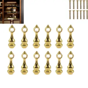 8/10/12Pakc Metal Shelf Rail Connector Pack, Metal Construction, Elegant Glass Railing for Bar Cabinets and Serving Carts, Furniture Safety Attachment
