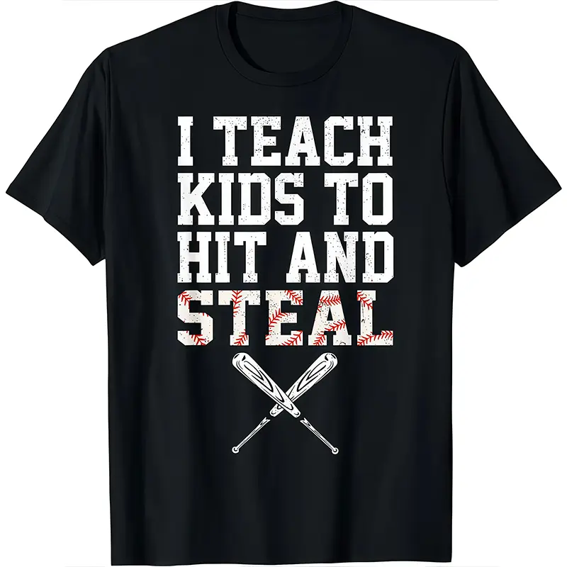 "Funny Baseball Coach T-Shirt – Vintage Style Short Sleeve Graphic Tee, Loose Casual Top for Men, Team Shirt, Summer Cotton Shirt, Coach Gift Idea, Baseball Humor Shirt, Sporty Casual Outfit, Trendy Everyday Wear"