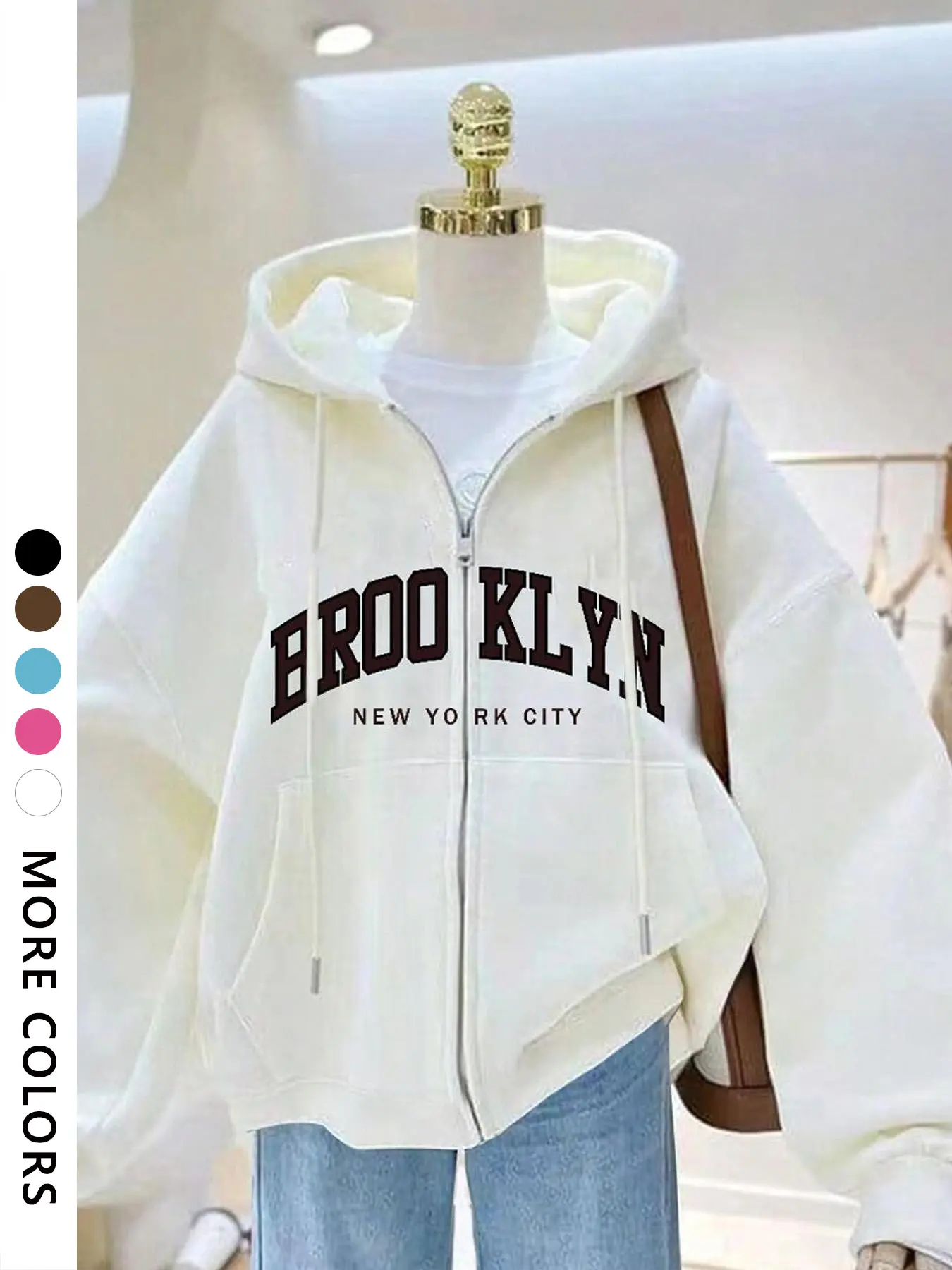 Men's Casual Loose-Fit Hooded Sweatshirt Jacket, Fall Winter Thicken Fleece Lined Zipper Pocket Design, Comfortable Daily Wear Outerwear Hoodie