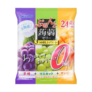 ORIHIRO Konjac Jelly 24 Pack Grape Mango Low Calorie 0 Fat