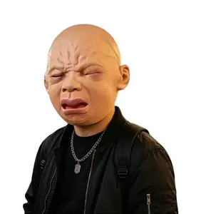Halloween Scary Props Party Cosplay Latex Crying Weeping Crying Baby Full Face Mask Halloween For Women Men Masks Prop funny costume accessory
