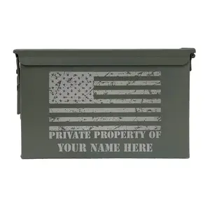 Laser Engraved - PRIVATE PROPERTY OF [YOUR NAME] - 50 Cal Grade 1 Ammo Can