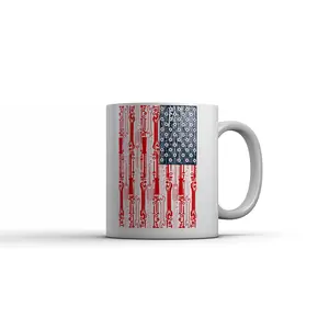 USA Flag Tools Mug Patriotic Mechanic Graphic Novelty Coffee Cup - 11oz Funny Coffee Mugs Ceramic Printed Drinkware Cup